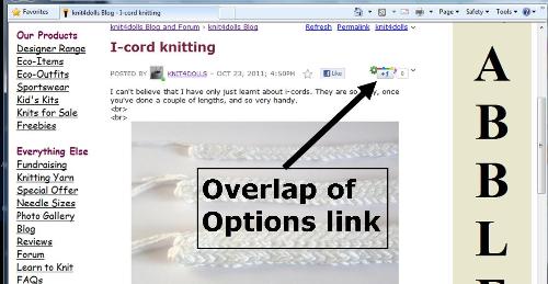 Overlap of Blog Options