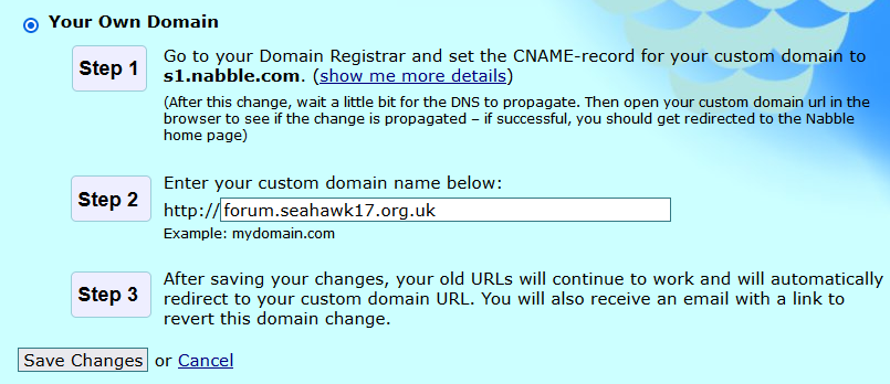 Nabble Domain Name Change